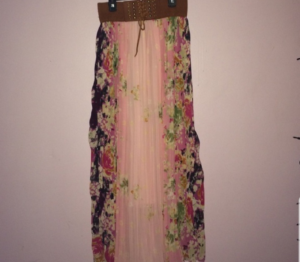 Floral summer maxi skirt